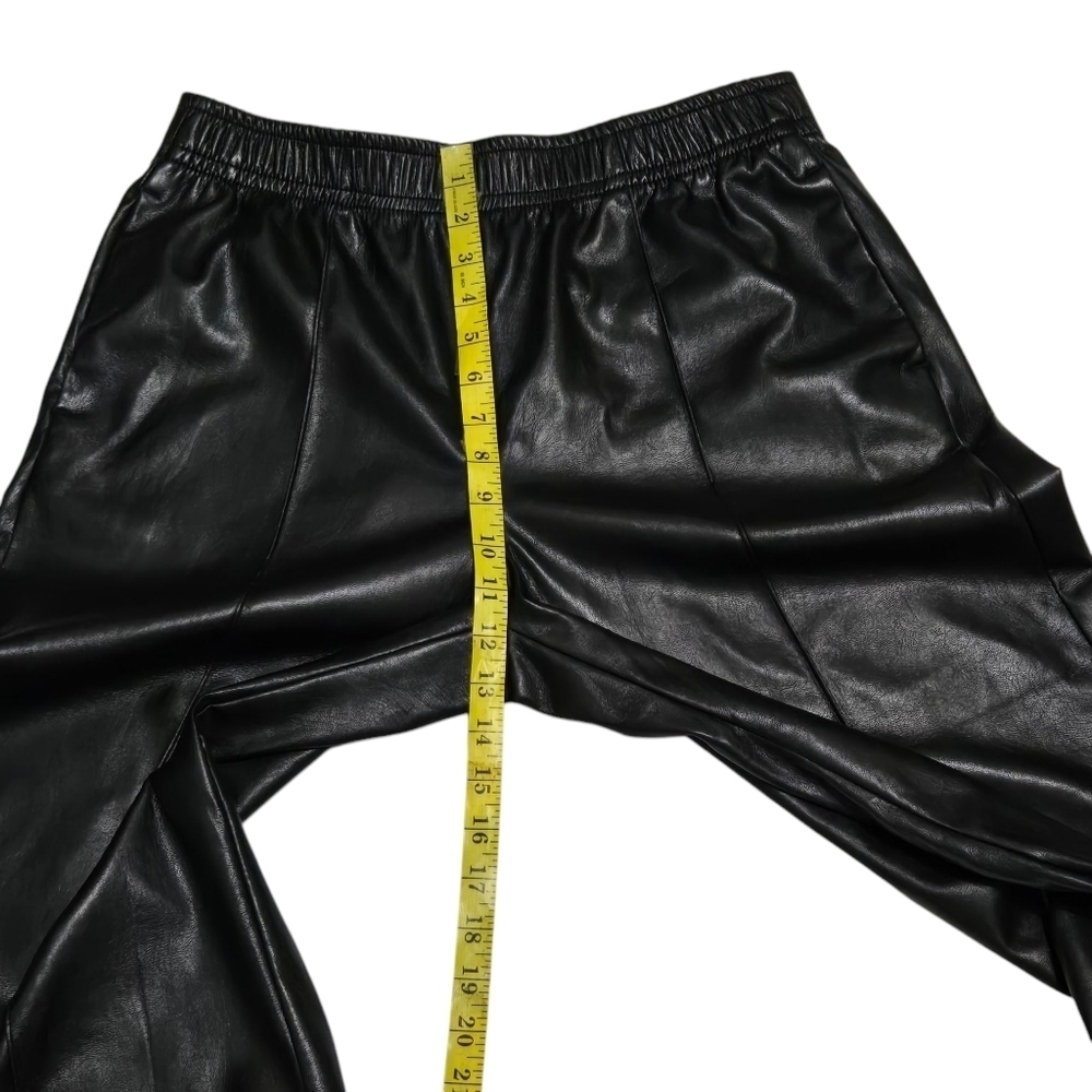 Velvet By GrahamAndSpence Black Faux Leather Wide-Leg Pants Womens Size Medium - Picture 6 of 8
